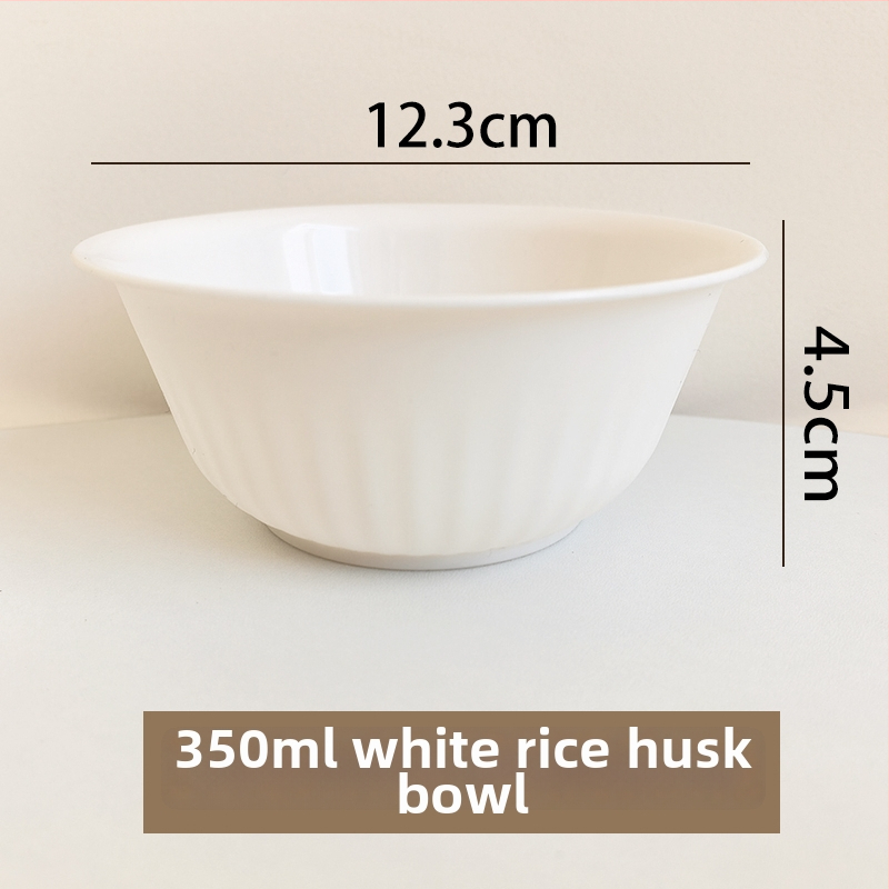 Set de veselă de unică folosință din coajă de orez: boluri, farfurii, căni, linguri; biodegradabil; pentru alimente
