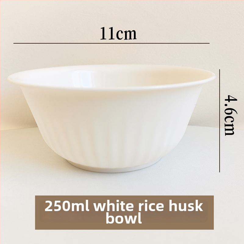 Set de veselă de unică folosință din coajă de orez: boluri, farfurii, căni, linguri; biodegradabil; pentru alimente