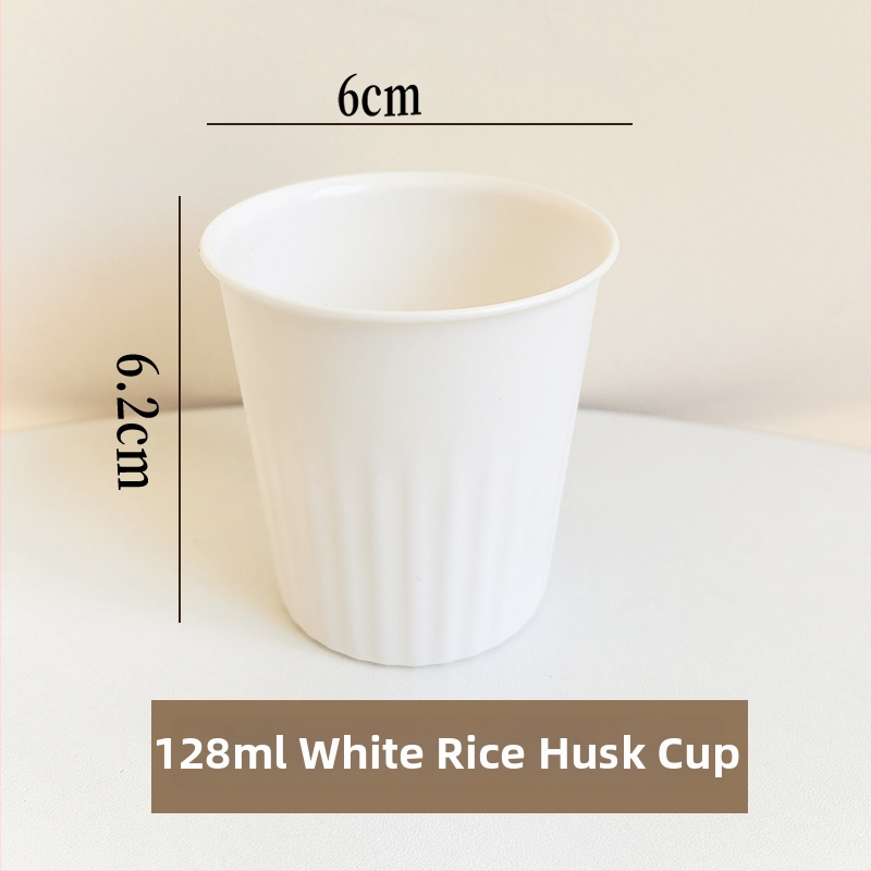 Set de veselă de unică folosință din coajă de orez: boluri, farfurii, căni, linguri; biodegradabil; pentru alimente