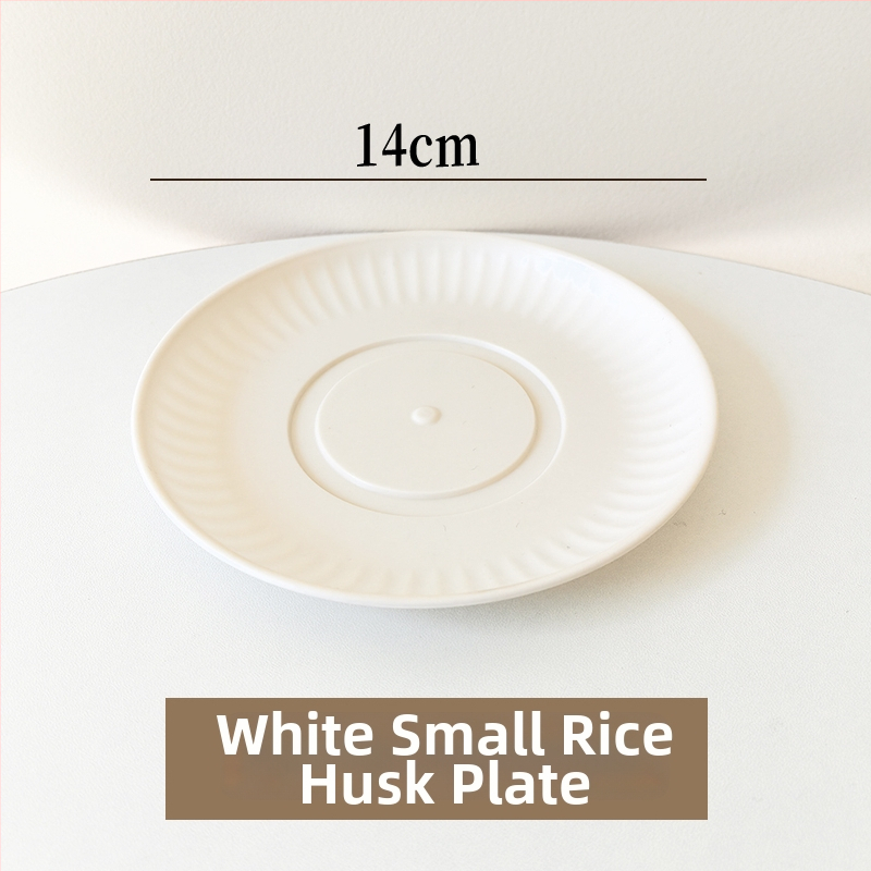 Set de veselă de unică folosință din coajă de orez: boluri, farfurii, căni, linguri; biodegradabil; pentru alimente