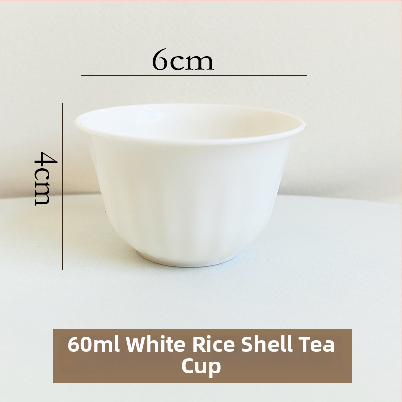 Set de veselă de unică folosință din coajă de orez: boluri, farfurii, căni, linguri; biodegradabil; pentru alimente