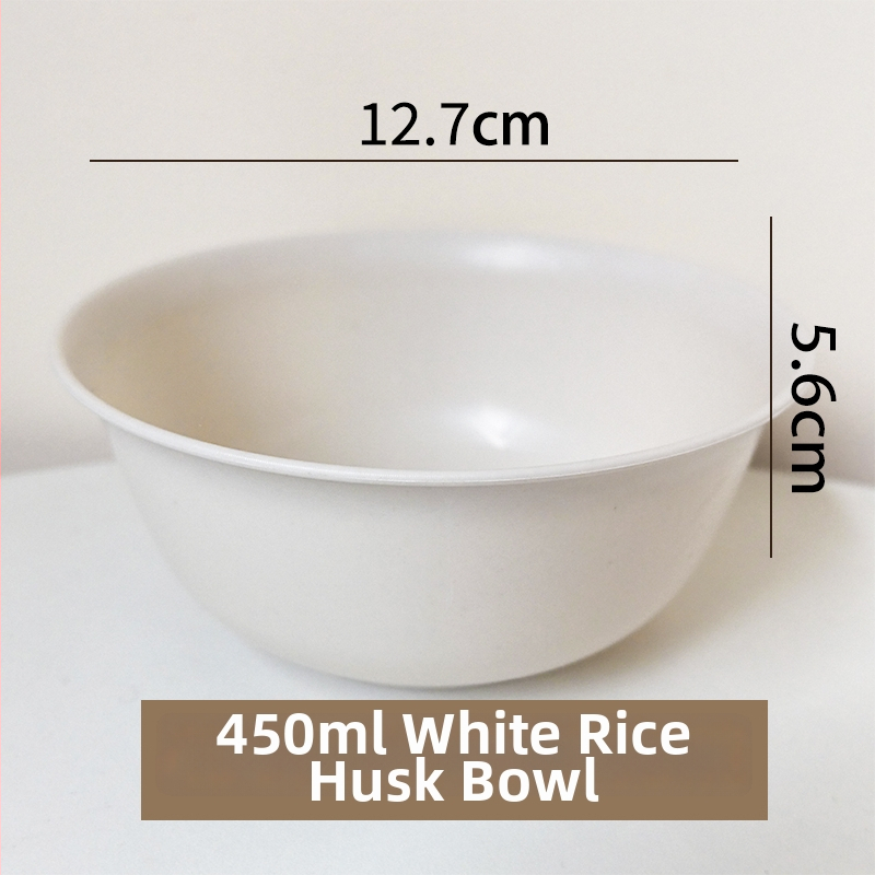 Set de veselă de unică folosință din coajă de orez: boluri, farfurii, căni, linguri; biodegradabil; pentru alimente