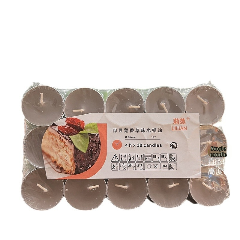 Bezdymová aromatická sviečka, valcovitého tvaru, čiastočne ručná a čiastočne strojová výroba, s tlačeným logom