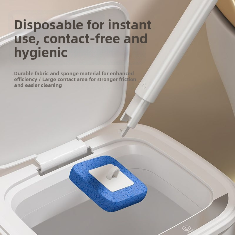 Jednorazová súprava kefy na toaletu so stenovým držiakom pre kúpeľňu, čistenie ťažko dostupných rohov, z plastu