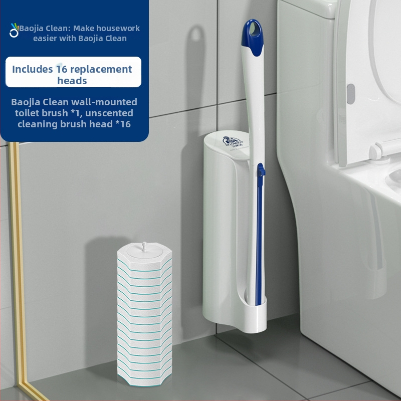 Jednorazová kefa na klozet typu squat – nástenné uchytenie, plast, moderný jednoduchý štýl, Baojiajie