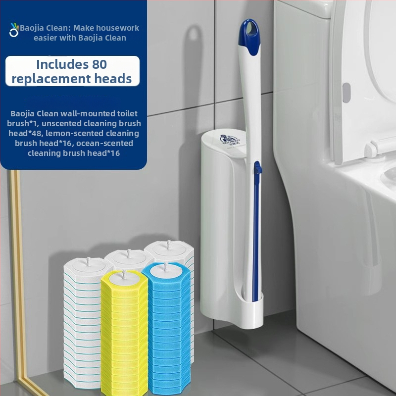 Jednorazová kefa na klozet typu squat – nástenné uchytenie, plast, moderný jednoduchý štýl, Baojiajie