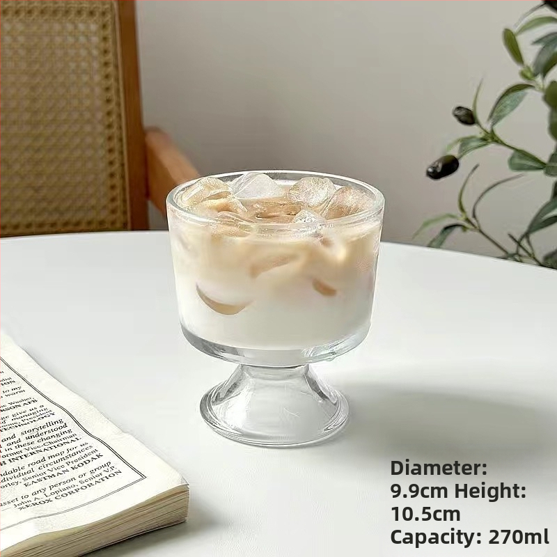 Kandale čašica za sladoled: moderni minimalistički dizajn, okrugli oblik, jednodijelna konstrukcija, staklo soda-lime, 220 g, bez drške i poklopca