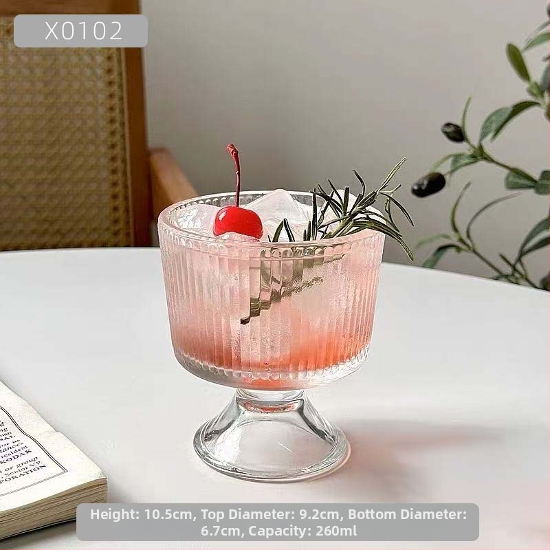 Kandale čašica za sladoled: moderni minimalistički dizajn, okrugli oblik, jednodijelna konstrukcija, staklo soda-lime, 220 g, bez drške i poklopca
