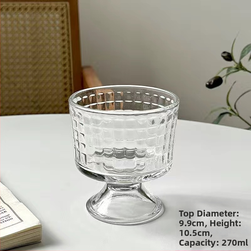 Kandale čašica za sladoled: moderni minimalistički dizajn, okrugli oblik, jednodijelna konstrukcija, staklo soda-lime, 220 g, bez drške i poklopca