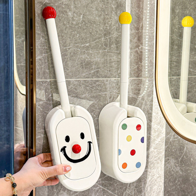 SUJIEYA Set četkica za WC, zidni nosač, bez mrtvog kuta, od plastike, 370 g, pakiranje kožna kutija