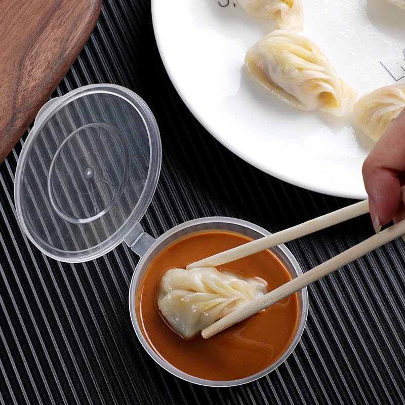 Jednokratna kružna plastična čašica za umake s kutijom za dip, okus passion fruit, za ponijeti