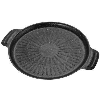 Koreanski stil grill tiganj za štednjak, kružni od željeza, prijenosni, non-stick, za kućnu upotrebu i kampiranje
