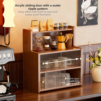 Рафт за чаши и съхранение, бамбук, модел JA59A, Нордически стил, за кухненски съдове, книги и други предмети