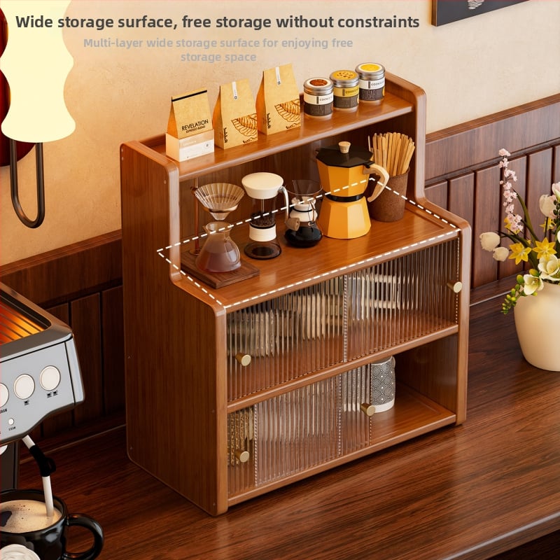 Рафт за чаши и съхранение, бамбук, модел JA59A, Нордически стил, за кухненски съдове, книги и други предмети