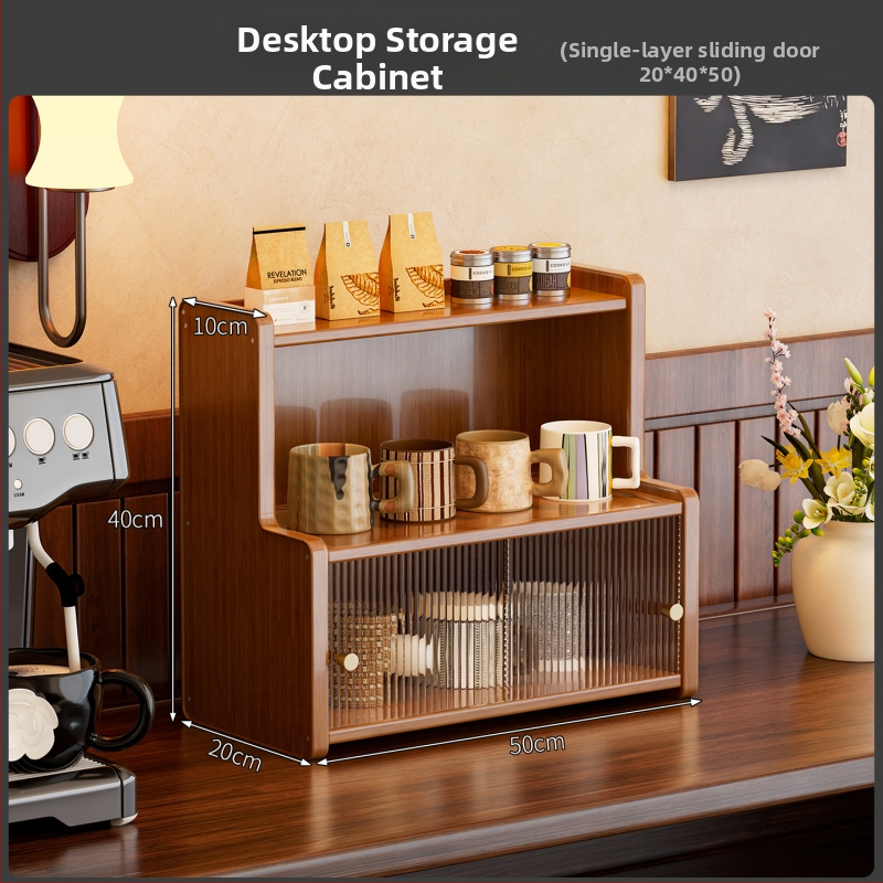 Рафт за чаши и съхранение, бамбук, модел JA59A, Нордически стил, за кухненски съдове, книги и други предмети