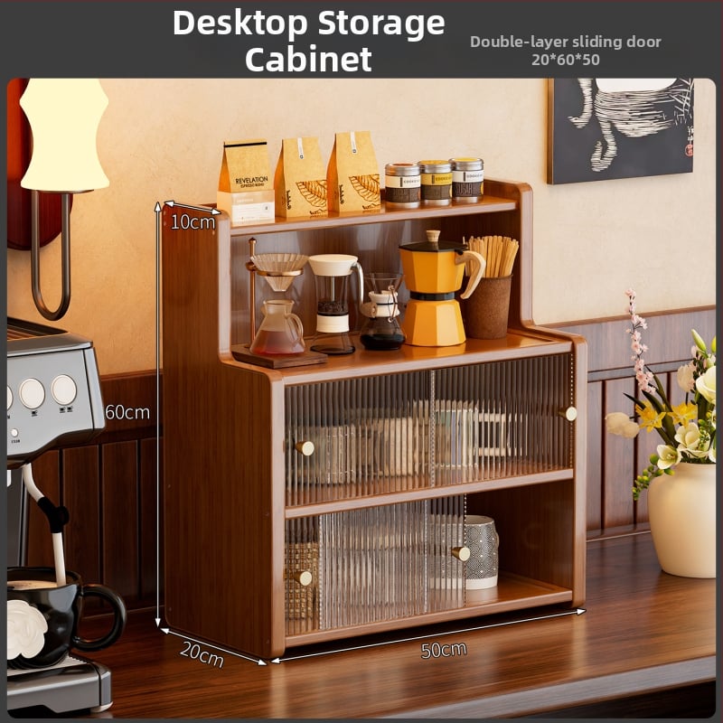 Рафт за чаши и съхранение, бамбук, модел JA59A, Нордически стил, за кухненски съдове, книги и други предмети