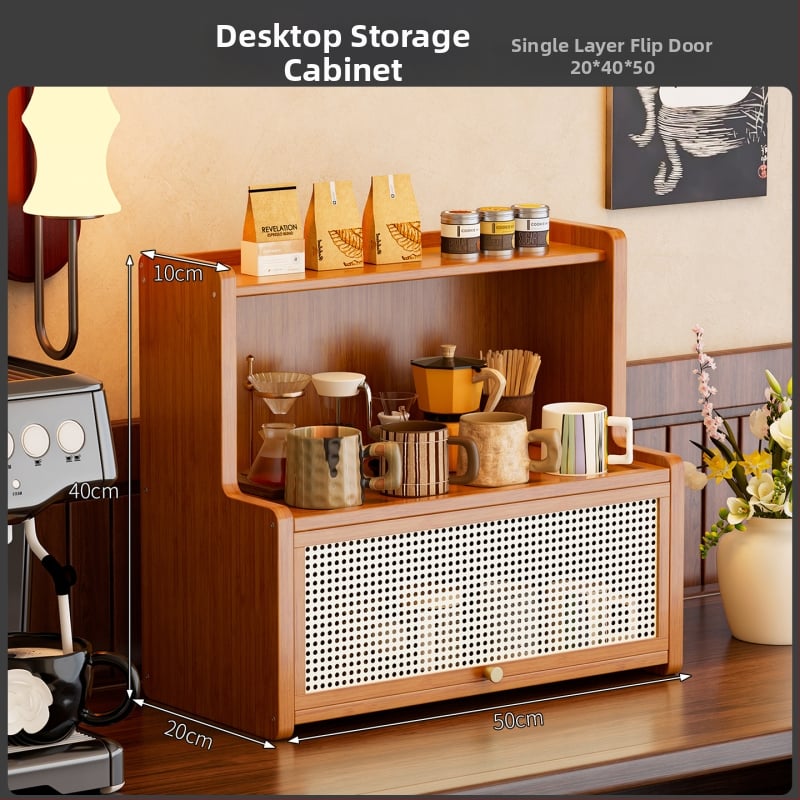 Рафт за чаши и съхранение, бамбук, модел JA59A, Нордически стил, за кухненски съдове, книги и други предмети