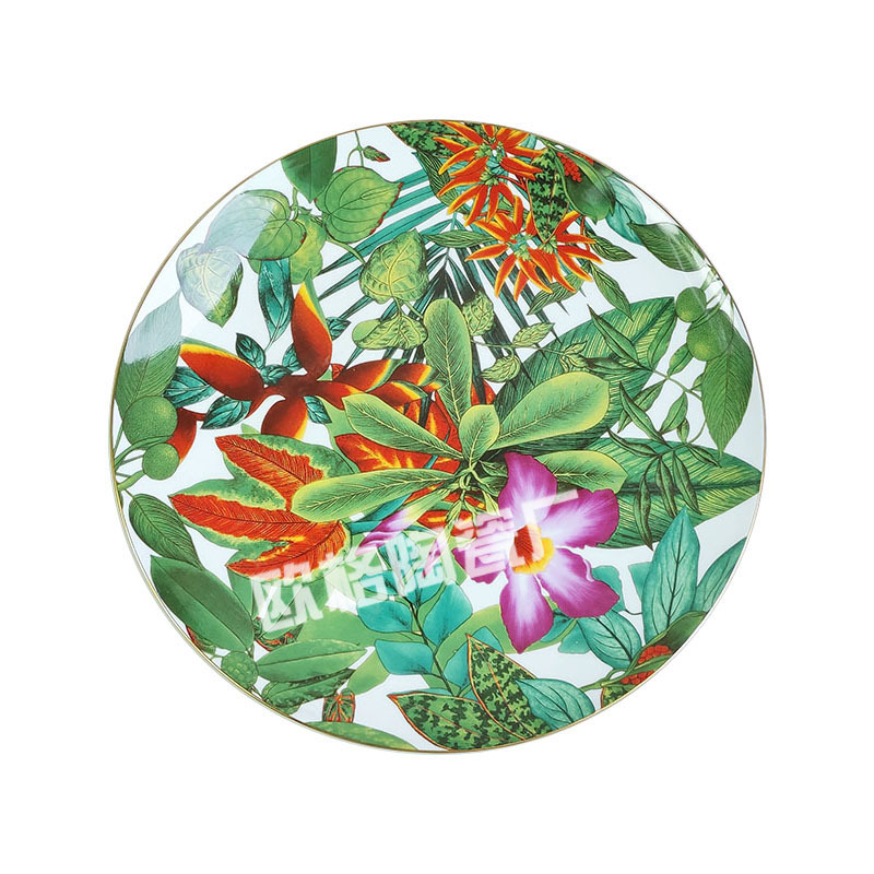 Set posuđa od kostnog porcelana s cvjetnim uzorkom na premazanom završnom sloju, lagani luksuzni retro stil; pakiranje u dvije kutije, mogućnost prilagođavanja