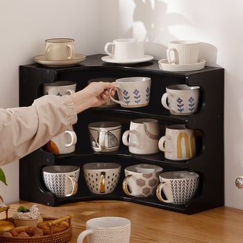 Органайзер за чаши и настолен рафт за съхранение — многослоен държач за чаши, органайзер за чайни прибори, модел 985, Универсален стил, номер на продукт F99S68SJM89J6T