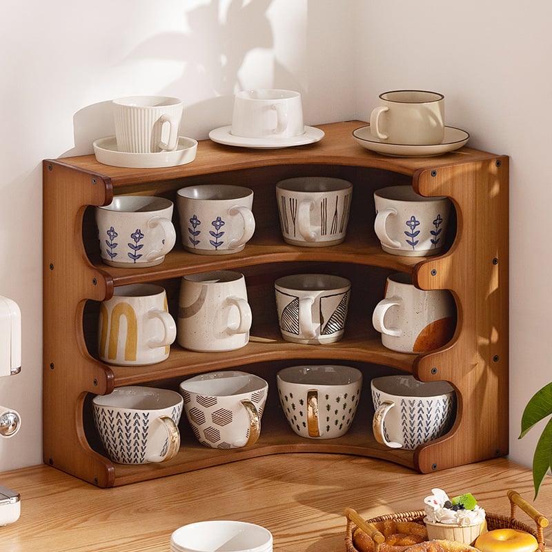 Органайзер за чаши и настолен рафт за съхранение — многослоен държач за чаши, органайзер за чайни прибори, модел 985, Универсален стил, номер на продукт F99S68SJM89J6T
