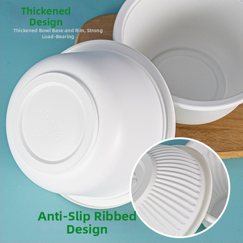 First Green biologicky rozložiteľná jednorazová misa z kukuričného škrobu, okrúhleho tvaru, hrúbka 0,5 mm, 500 kusov na kartón