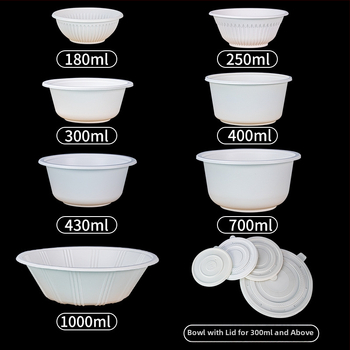 First Green biologicky rozložiteľná jednorazová misa z kukuričného škrobu, okrúhleho tvaru, hrúbka 0,5 mm, 500 kusov na kartón