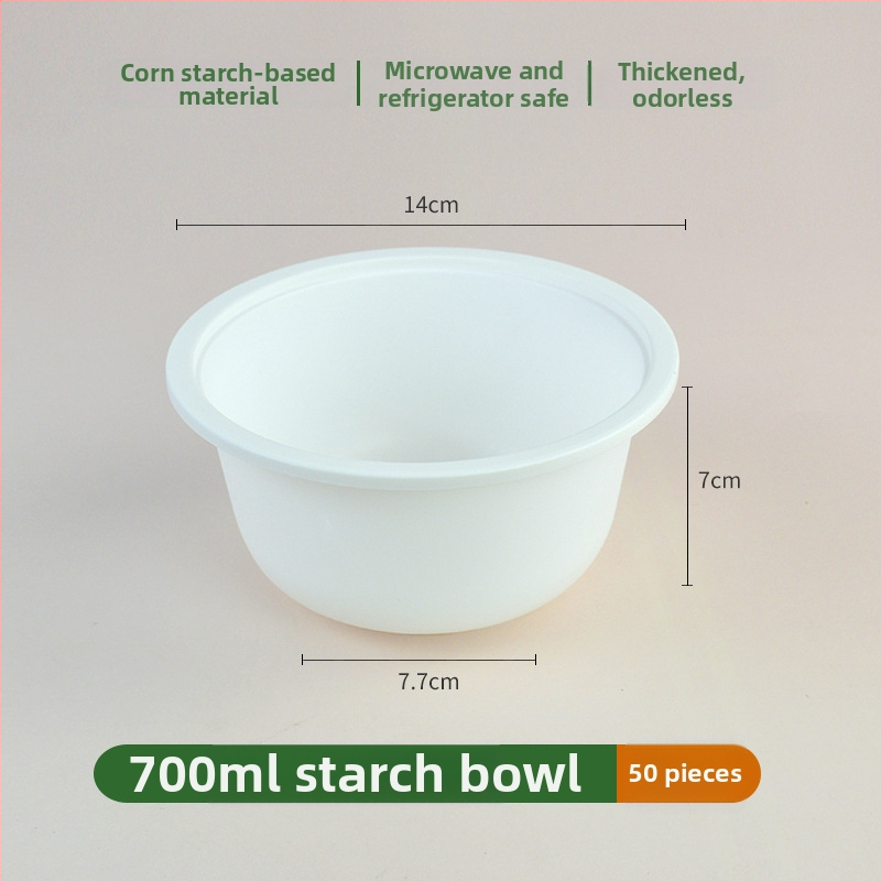 First Green biologicky rozložiteľná jednorazová misa z kukuričného škrobu, okrúhleho tvaru, hrúbka 0,5 mm, 500 kusov na kartón