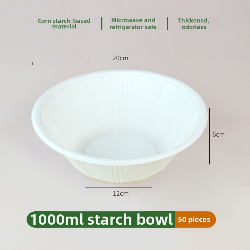 First Green biologicky rozložiteľná jednorazová misa z kukuričného škrobu, okrúhleho tvaru, hrúbka 0,5 mm, 500 kusov na kartón
