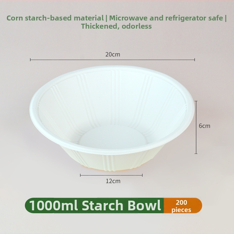 First Green biologicky rozložiteľná jednorazová misa z kukuričného škrobu, okrúhleho tvaru, hrúbka 0,5 mm, 500 kusov na kartón