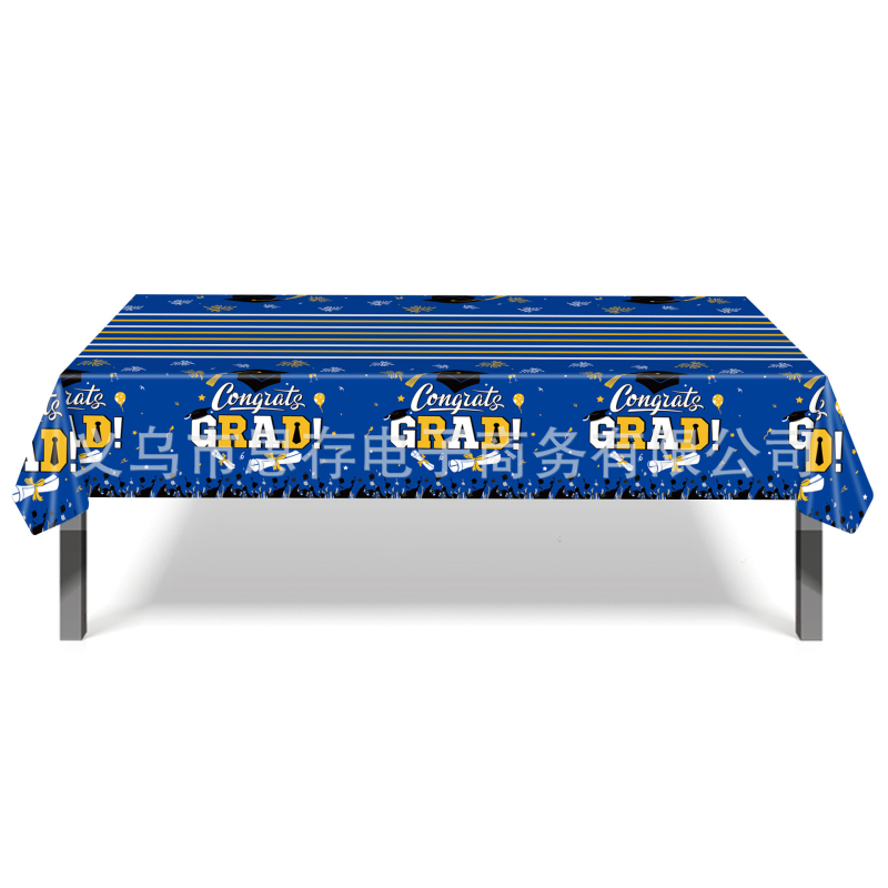 Față de masă din plastic, cu temă de absolvire și design cu căciulă academică, pentru petreceri de ziua de naștere