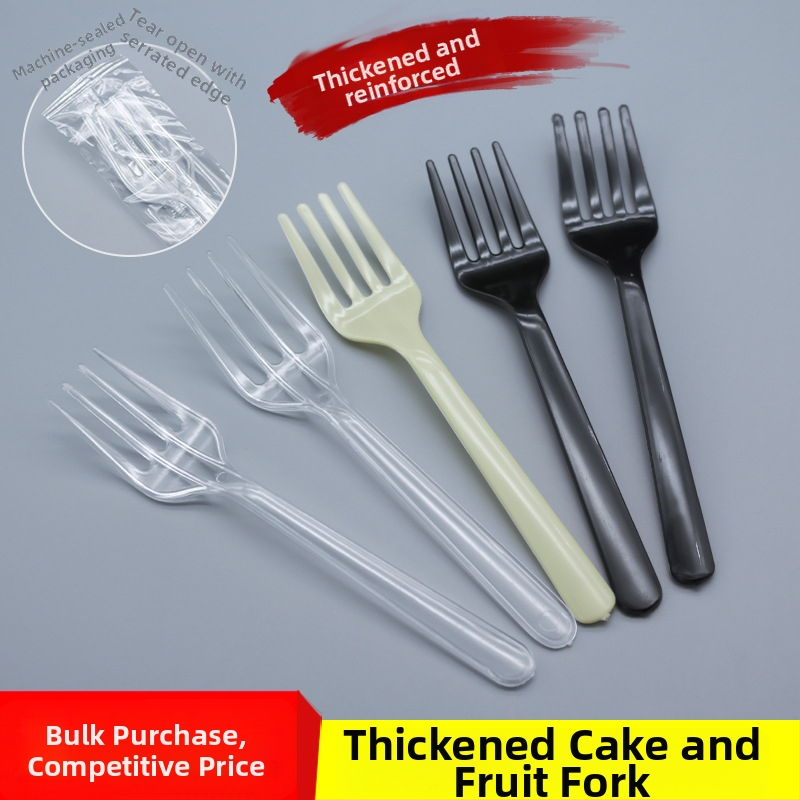 Jednokratna vilica za voće i deserte, jednostavan stil, materijal PS, 100 komada u paketu, mikrovalna pećnica nije dostupna, nebiodegradibilna