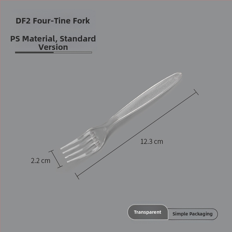 Jednokratna vilica za voće i deserte, jednostavan stil, materijal PS, 100 komada u paketu, mikrovalna pećnica nije dostupna, nebiodegradibilna