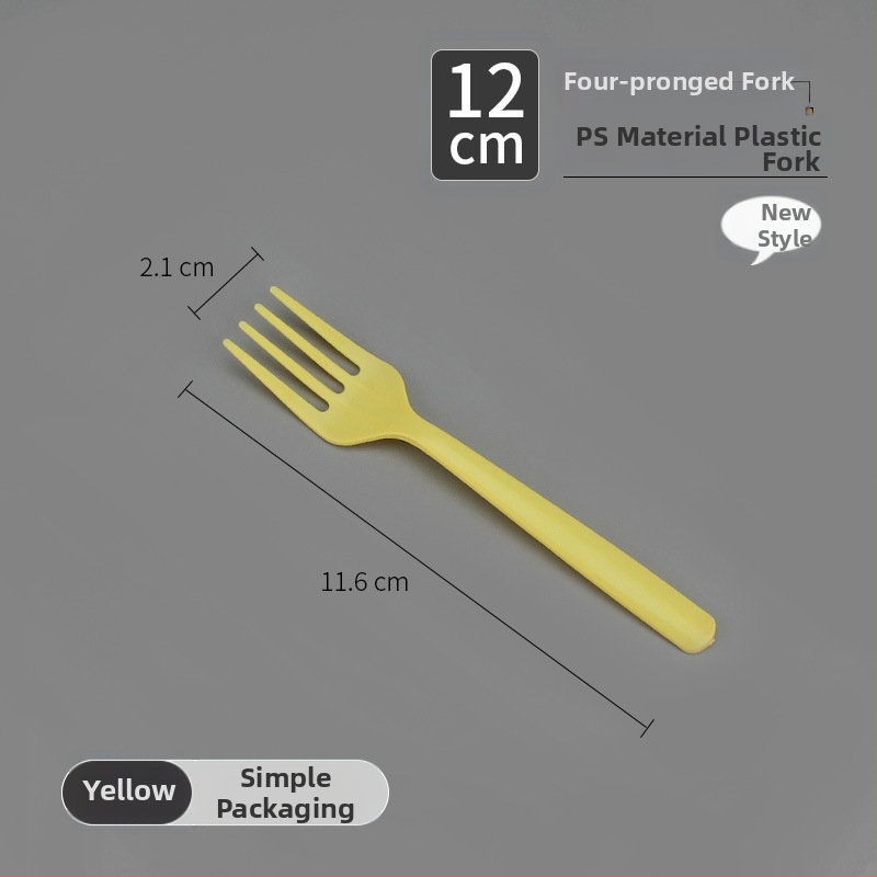 Jednokratna vilica za voće i deserte, jednostavan stil, materijal PS, 100 komada u paketu, mikrovalna pećnica nije dostupna, nebiodegradibilna