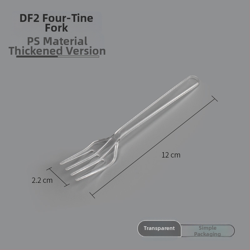 Jednokratna vilica za voće i deserte, jednostavan stil, materijal PS, 100 komada u paketu, mikrovalna pećnica nije dostupna, nebiodegradibilna