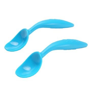 Set žlica s savijenim završetkom za bebe — nehrđajući čelik, edukativni pribor za hranjenje djece iznad 3 mjeseca