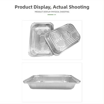 Pravougaona kutija za obrok od aluminijske folije, jednokratna, izolirana, za dostavu i komercijalnu upotrebu