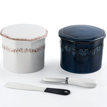 Полигонална керамична чиния за масло със запечатан буркан за сирене — западен стил, лого отпечатано, персонализация достъпна