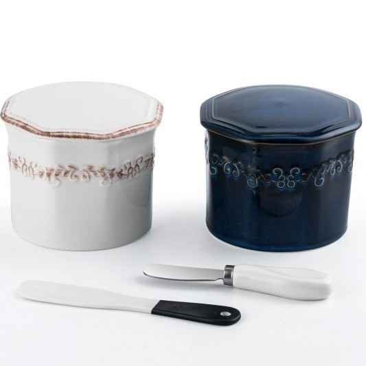 Полигонална керамична чиния за масло със запечатан буркан за сирене — западен стил, лого отпечатано, персонализация достъпна