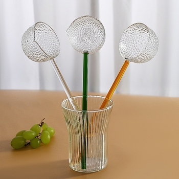 Γυάλινο κουτάλι τσαγιού με μακριά λαβή, χειροποίητο, μοντέρνο μινιμαλιστικό στυλ, νέο κινεζικό στυλ