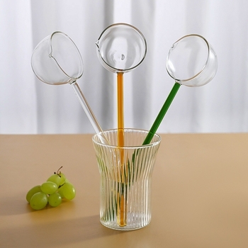 Γυάλινο κουτάλι τσαγιού με μακριά λαβή, χειροποίητο, μοντέρνο μινιμαλιστικό στυλ, νέο κινεζικό στυλ