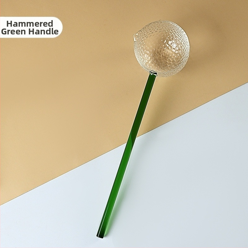 Sklenená lyžička na čaj s dlhým držadlom, ručne vyrobená, moderný minimalistický štýl, nový čínsky štýl