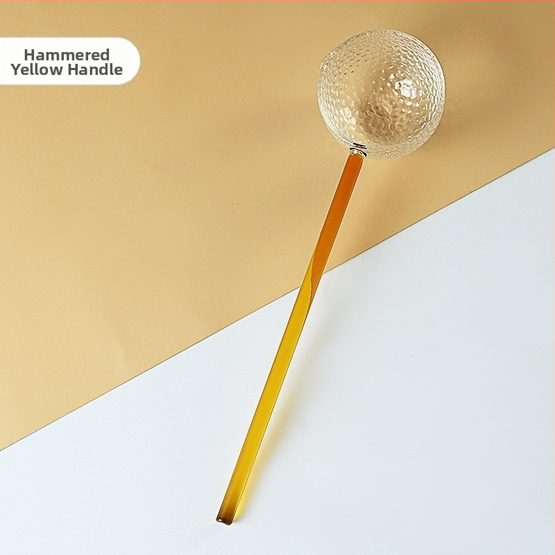 Sklenená lyžička na čaj s dlhým držadlom, ručne vyrobená, moderný minimalistický štýl, nový čínsky štýl