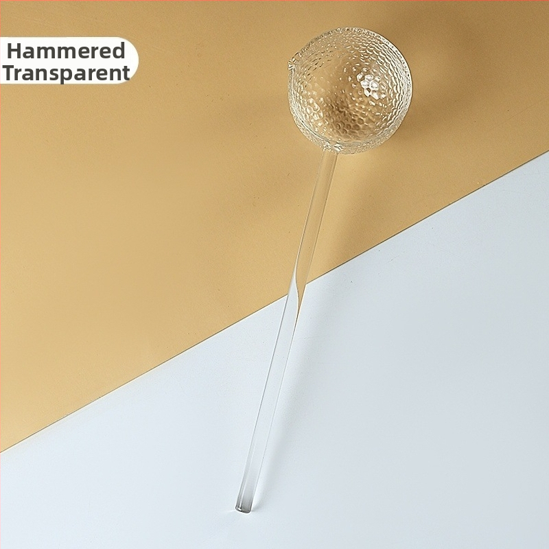 Sklenená lyžička na čaj s dlhým držadlom, ručne vyrobená, moderný minimalistický štýl, nový čínsky štýl