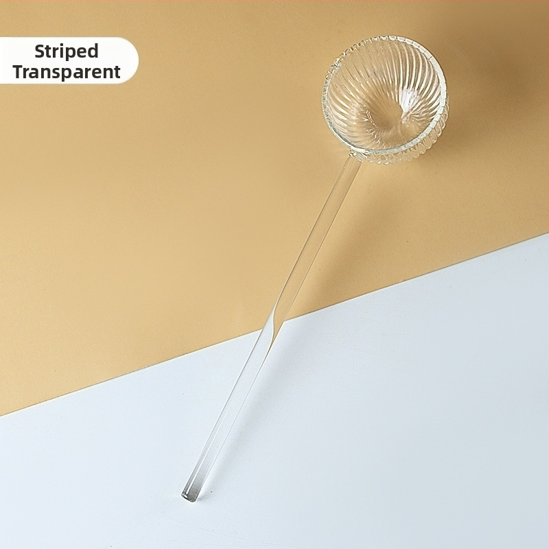 Sklenená lyžička na čaj s dlhým držadlom, ručne vyrobená, moderný minimalistický štýl, nový čínsky štýl