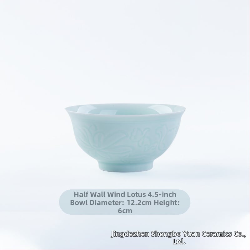 Kézzel készített kerámia étkészlet gravírozott virágos mintával, underglaze felülettel, kínai stílusú, könnyű luxus retro