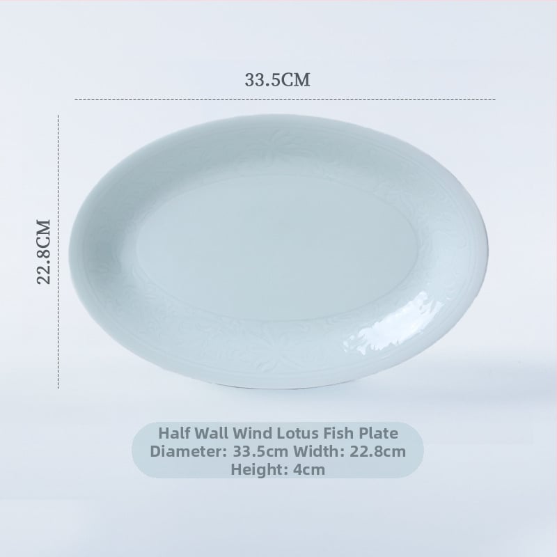 Kézzel készített kerámia étkészlet gravírozott virágos mintával, underglaze felülettel, kínai stílusú, könnyű luxus retro