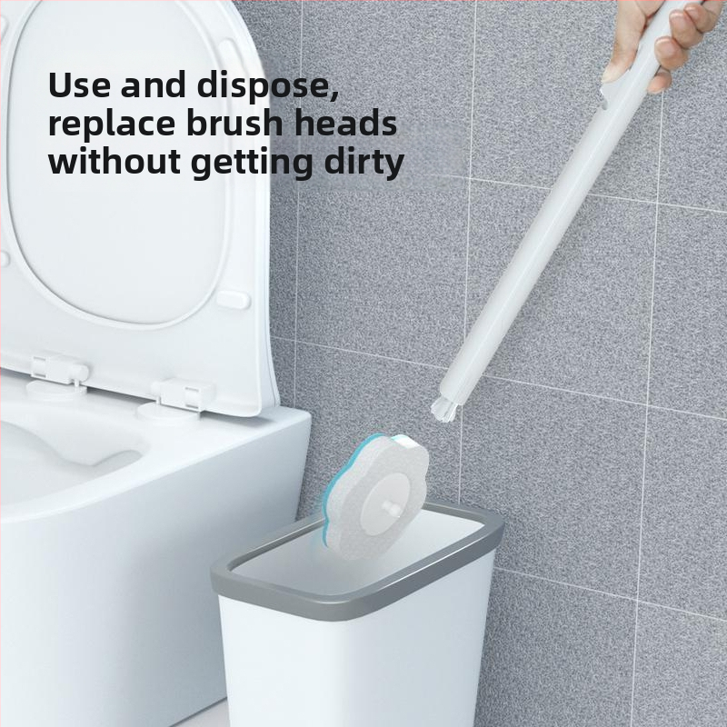 Jednorazová kefa na toaletu pre domácu kúpeľňu, čistenie rohov bez šmúh (plastové štetinky)