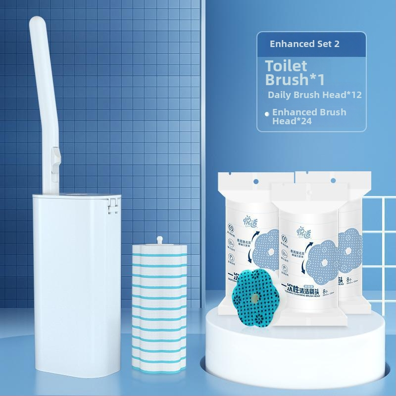 Jednorazová kefa na toaletu pre domácu kúpeľňu, čistenie rohov bez šmúh (plastové štetinky)