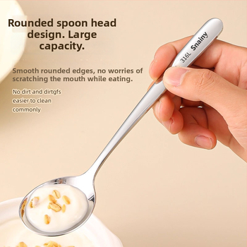 Žlica za juhu s dugačkim držalom od 316L nehrđajućeg čelika | Ručno izrađena, Mogućnost prilagodbe, Pogodna za kućnu uporabu