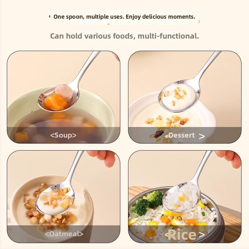 Žlica za juhu s dugačkim držalom od 316L nehrđajućeg čelika | Ručno izrađena, Mogućnost prilagodbe, Pogodna za kućnu uporabu